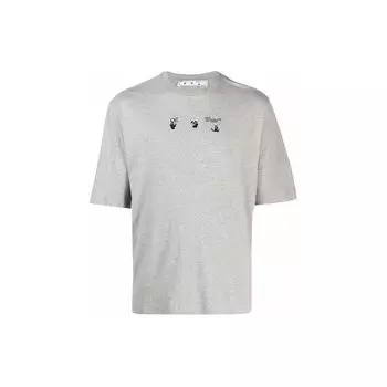 Off-White Футболка с логотипом Sketch Arrows серая/черная мужская уличная одежда OMAA119F21JER0220810 L