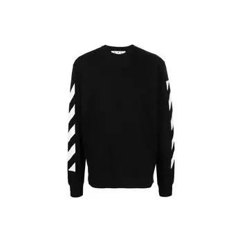 Off-White Футболка с принтом Diag, черные/белые мужские топы OMAB064C99JER0101001 XL