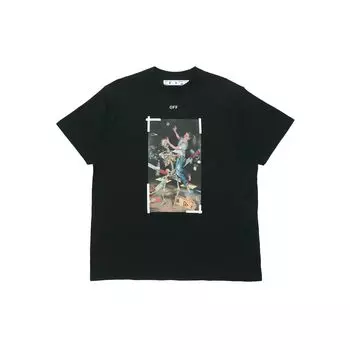 OFF-WHITE Футболка с принтом Pascal Painting, черная мужская уличная одежда OMAA038F20FAB0151001 XS