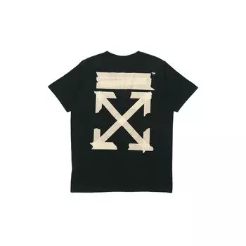 Off-White Футболка с принтом Tape Arrows Коллекция SS20 Мужские топы Черные OMAA027R201850021048