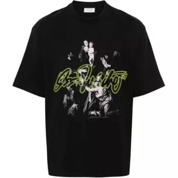 Off-White Футболка Script Mary Skate, черные мужские топы OMAA120F24JER0081084 XL