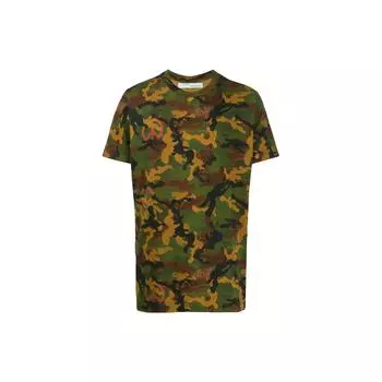Off-White Футболка Ss23 с камуфляжным принтом и круглым вырезом, с коротким рукавом, стандартный крой, мужские топы OMAA027R201850169910 M