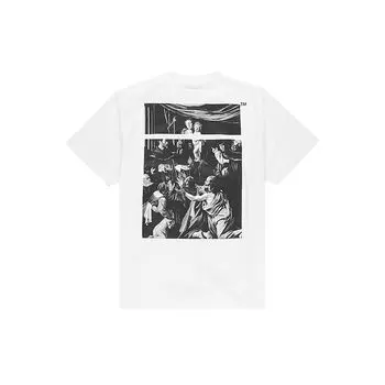 Off-White Футболка свободного кроя Caravaggio Square белая/черная мужская уличная одежда OMAA038S201850050188 M