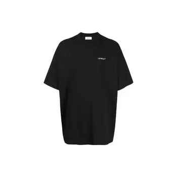 Off-White Футболка свободного кроя с круглым вырезом и логотипом FW23, черный цвет OMAA161F23JER0041001 S