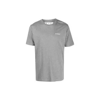 Off-White Футболка Wave Outl Diag Slim S/S серая/белая мужская уличная одежда OMAA027C99JER0160801 L