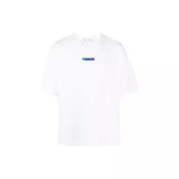 Off-White Футболка Weed Arrows Over Skate Tee, белые/зеленые мужские топы OMAA120S22JER0020155 M