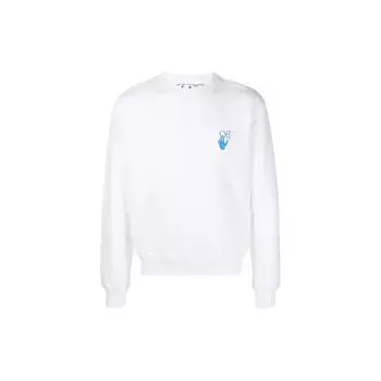 Off-White FW21 Логотип Слоган Пуловер Толстовка Мужская Топы Белый OMBA025F21FLE0040184 XS