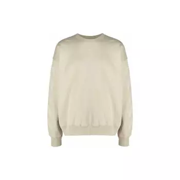 Off-White Fw21 Толстовка с круглым вырезом с логотипом, мужские топы, бежевый OMBA054F21FLE0071717