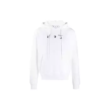 Off-White FW22 Letter Logo Pattern Printed Hoodie Men hoodies White OMBB034R21FLE0060155W L