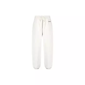 Off-White FW22 Однотонные трикотажные брюки-джоггеры с вышитым логотипом, стандартный крой, женские плавки, белые OWCH016S23JER0010410 S