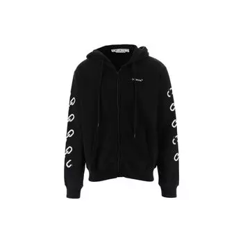 Худи OFF-WHITE Chain Arrow Slim на молнии, черное, мужская уличная одежда OMBE013F22FLE0061001 XXL