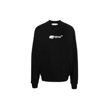 Off-White FW22 Толстовка с круглым вырезом и вышитым логотипом, мужские топы обычного кроя, черные OMBA054F22FLE0011001 S