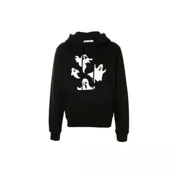 Off-White Ghost Print Hoodie Men Hoodies Black OMBB034E20FLE0061001 S