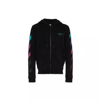 Off-White Gradient Rainbow Arrows Толстовка с длинными рукавами Мужские топы Черный OMBE001F181920051088 XS