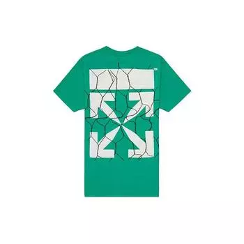Off-White Green Fence Arrows Футболка мужские топы OMAA027S201850024401 XL