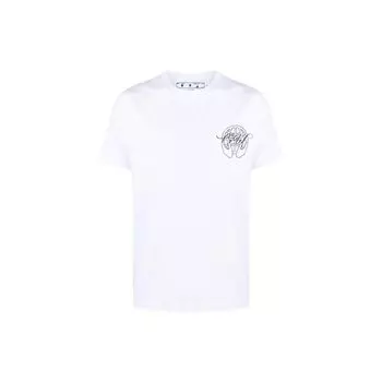 Off-White Футболка Hand Arrow Slim, белая/черная, мужские топы OMAA027S23JER0070110 S