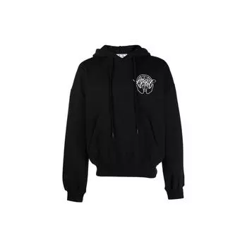 Off-White Hand Arrow Свободная толстовка с капюшоном, черные/белые мужские топы OMBB110S23FLE0031001 M