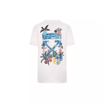 Off-White Хлопковая футболка Graft Arrows Женские топы Белый OWAA049E19B070630130 L