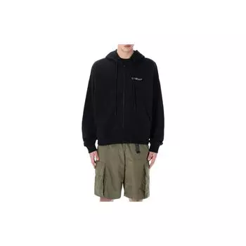 Off-White Хлопковая толстовка с капюшоном для мужчин, черный OMBE015S22FLE0011001 M