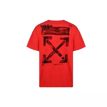 Off-White Импрессионизм Диагональная трафаретная футболка Красные мужские топы OMAA038R191850152010 XXS
