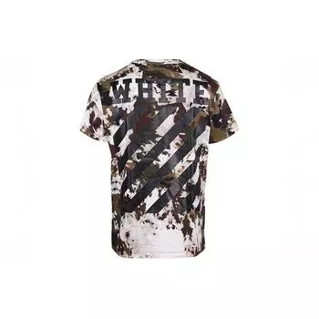 Off-White Камуфляжная футболка с короткими рукавами и снежинками, мужские топы, разноцветные OMAA004S160890049910 XS