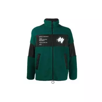 Off-White Куртка из полар-флиса Зеленый/Белый Мужская Верхняя одежда OMKI015E20FAB0015701 L