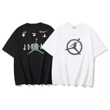 Off-White Летняя новинка 2025 года Flying Man Co Branded Print Classic Short Sleeves Football for Men and Women Couple T Shirt S