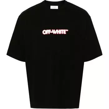 Off-White Lightweight Crew Neck Logo Print Short Sleeve T-Shirt Men Tops Black OMAA120F24JER00E1001 XL