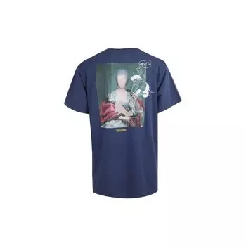 Off-White Мариана Картина маслом Свободная футболка с короткими рукавами и принтом Мужские топы Синий OMAA038E191850053088