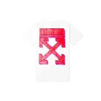 Off-White Marker Arrow Tee Белые/красные мужские топы OMAA027E20JER0050125 M