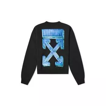 Off-White Marker Arrow Толстовка с длинным рукавом Мужская толстовка Черная OMBA035E20FLE0021045