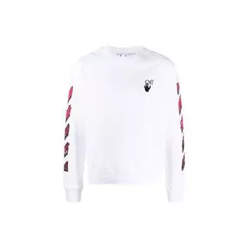 Off-White Marker Arrows Толстовка с круглым вырезом Белая мужская верхняя одежда OMBA025R21FLE0040125 S