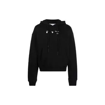 Off-White Marker Over Hoodie Черные мужские топы OMBB037S21FLE0011045