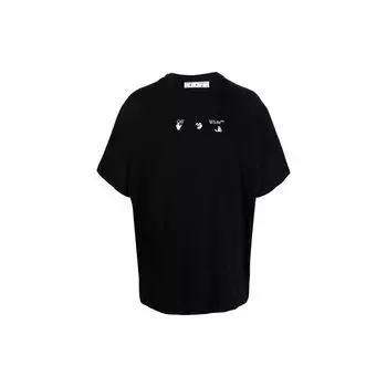 Off-White Marker Over Tee Черные/белые мужские топы OMAA038S21JER0031010 M