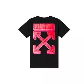 Off-White Marker Slim Tee Черные/красные мужские топы OMAA027E20JER0051025 XL