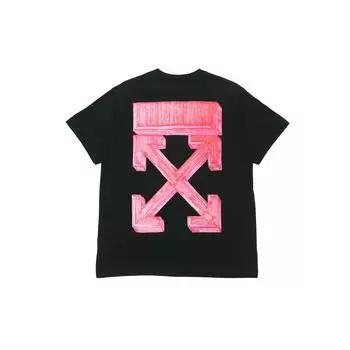 Off-White Маркерная футболка с короткими рукавами, черные/красные мужские топы OMAA038E20JER0021025 XS