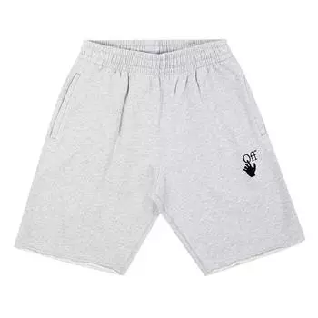 Off-White Маркерные спортивные шорты Меланж Серый/Красный Мужские брюки OMCI006R21FLE0020825 S