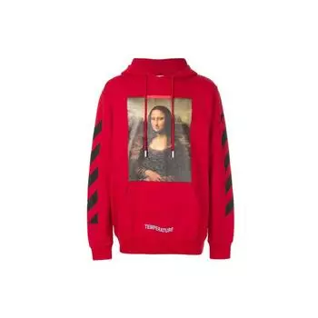 Off-White Mona Lisa Толстовка с капюшоном Красные мужские топы OMBB029S180030122010 XXS