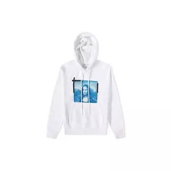 Off-White Monalisa Over Hoodie Белые/синие мужские топы OMBB037C99FLE0050145 L