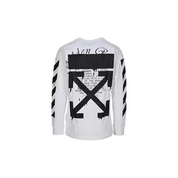 Off-White Мужская футболка с длинным рукавом и логотипом Dripping Arrows, белые топы OMAB001R201850050110 S