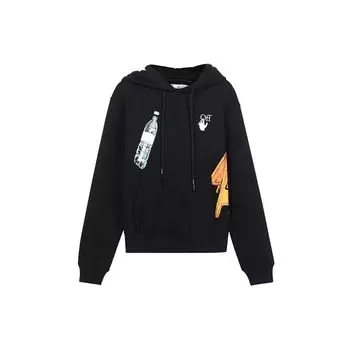Off-White Мужская толстовка с принтом и узором, черная OMBB034F20FLE0051010