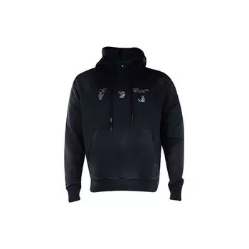 Off-White Мужские толстовки с капюшоном в винтажном стиле с принтом FW20, черные OMBB034F20FAB0011001 S