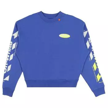 Off-White Мужские топы Diag Split Logo Crewneck синего/желтого цвета OMBA035S190030063060 XS