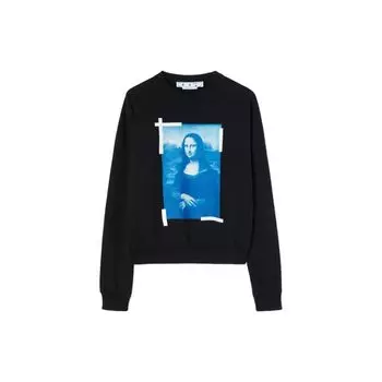 Off-White Мужские топы Monalisa Over Crewneck черного цвета OMBA058C99FLE0031045 M