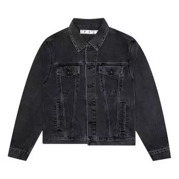 Off-White Negative Mark Slim Джинсовая куртка Средне-серая мужская верхняя одежда OMYE054F21DEN0030601