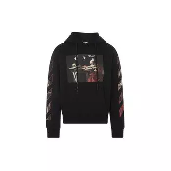 Off-White Oil Painting Pattern Hoodie Long Sleeve Men Tops Black OMBB034R21FLE0041025-1
