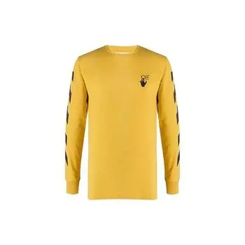 Off-White Осень-зима 2020 Повседневная однотонная толстовка с длинным рукавом Мужская толстовка Желтый OMAB001F20FAB0081610 S