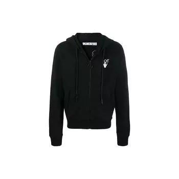 Off-White Осень-зима 2020 с капюшоном и логотипом, однотонная повседневная толстовка с длинным рукавом, мужская толстовка, черная OMBE001F20FLE0051001 L