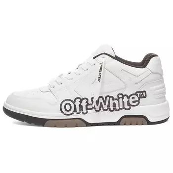 Off-White Out of Office Low Logo Print - White Black Men Sneakers OMIA189S22LEA004-0110 45