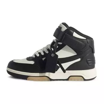 Off-White Out Of Office Mid Black White Beige Sole Мужские кроссовки OMIA259C99LEA001-1001 41